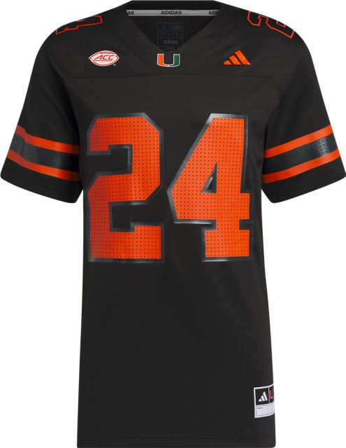 University of Miami Football adidas Strategy Premium #24 Jersey
