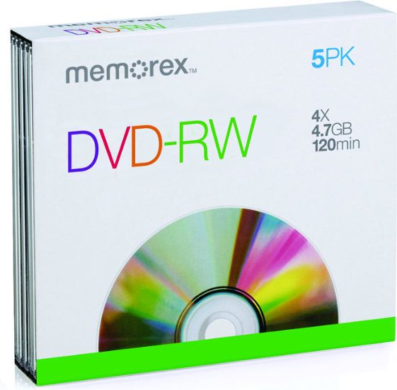 DVD-RW MEMOREX 5PK JEWEL