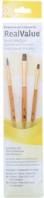 BRUSH SET SYNTHETIC SHADERS 3 PACK