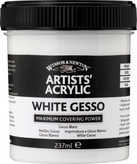 ARTIST'S ACRYLIC WHITE GESSO 237ML JAR