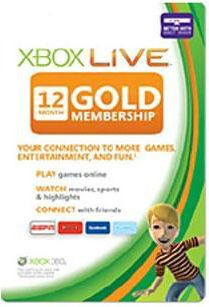 XBOX LIVE 12 MO GOLD CARD X360