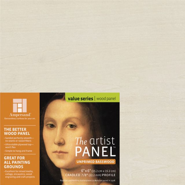ARTIST PANEL UNPRIMED BASSWOOD 7/8'' CRADLE 6X6