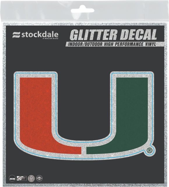 Miami Hurricanes 6x6 in. Glitter Decal