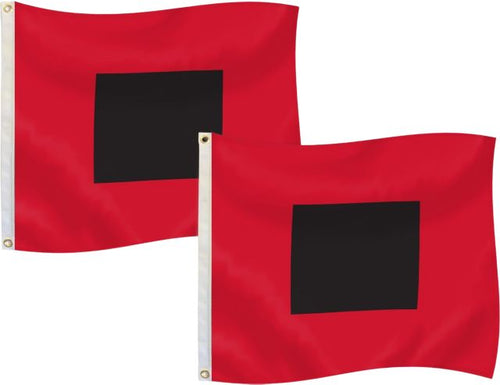 18x18 Inch Hurricane Nautical Warning Flags Set - 2 Flags, Sewn Applique Nylon, USA Made
