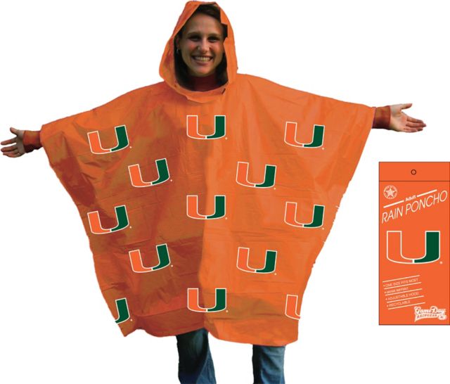 Miami Hurricanes Rain Poncho