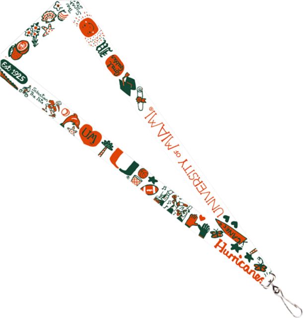 Miami Hurricanes Julia Gash 3/4'' Satin Lanyard