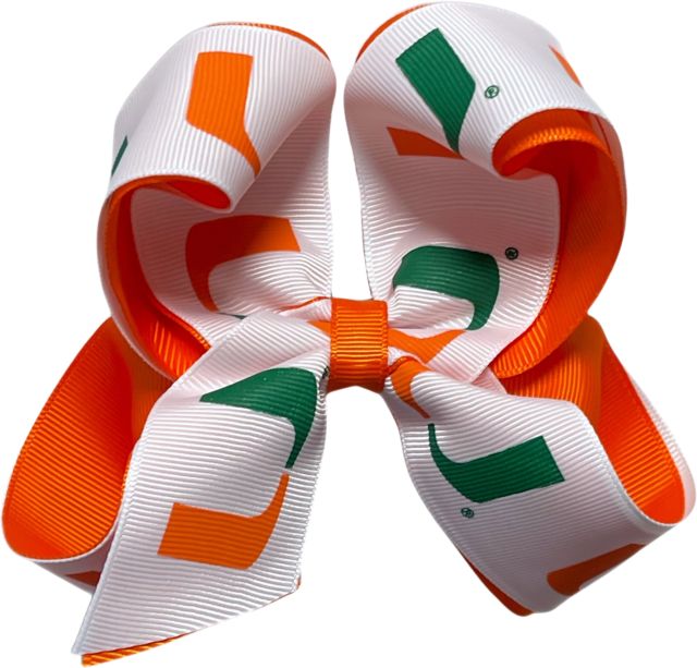 Miami Hurricanes Child 2-Toned Hairbow