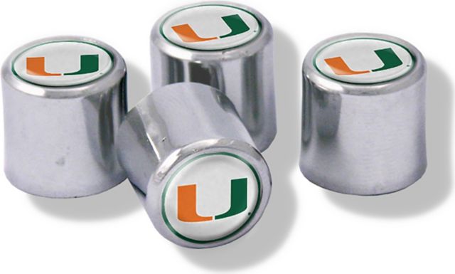 University of Miami 4-Pack Valve Stem Caps