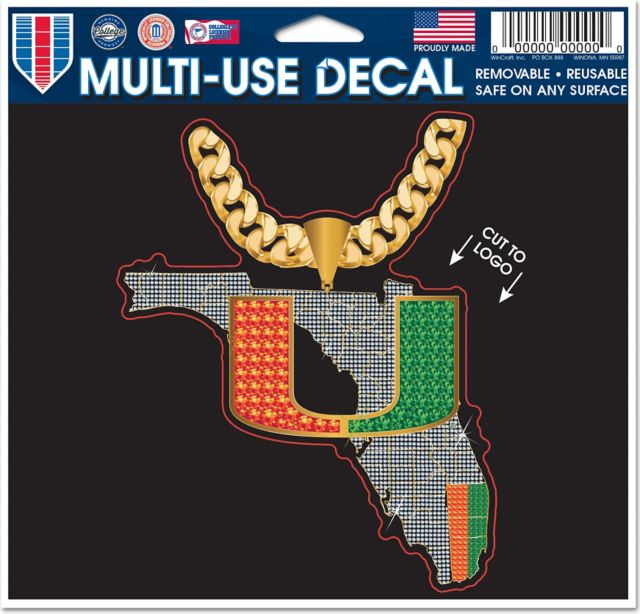 University of Miami Football Turnover Chain 5 x 6 in. Decal