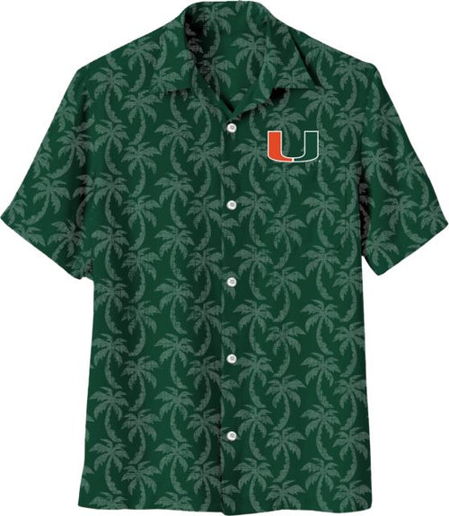 Miami Hurricanes Palm Tree Button Down Shirt