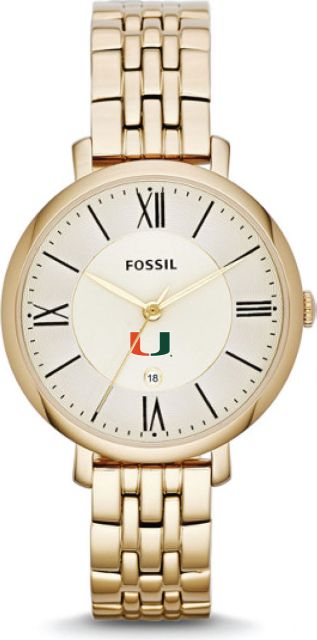 Fossil Ladies Jacqueline Three-Hand Stainless Steel Watch Gold-Tone - ONLINE ONLY