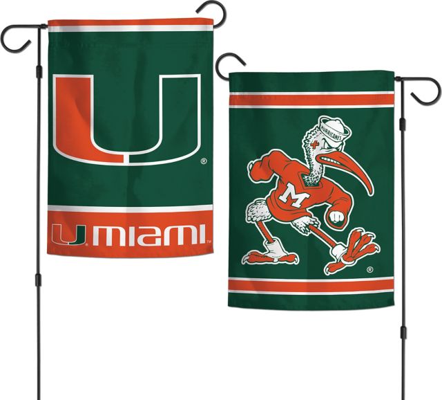 University Of Miami 12''X18'' 2-Sided Garden Flag  - ONLINE ONLY