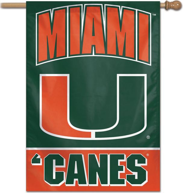 University Of Miami 28''X40'' Vertical Flag  - ONLINE ONLY
