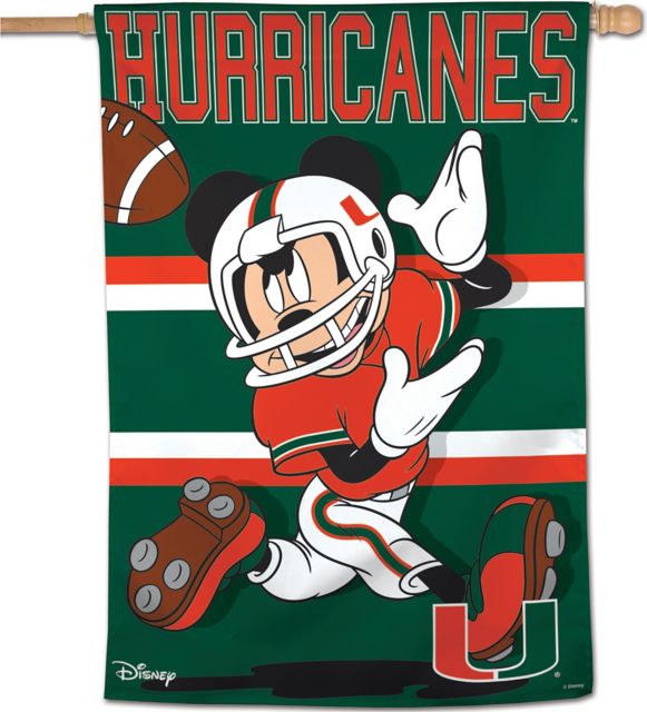 University Of Miami 28''X40'' Vertical Flag- Mickey Mouse  - ONLINE ONLY