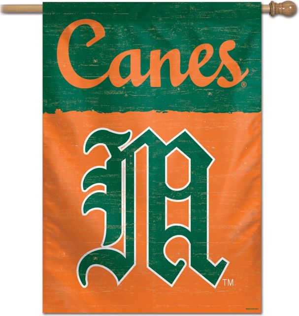 University Of Miami 28''X40'' Vertical Flag-Vault  - ONLINE ONLY