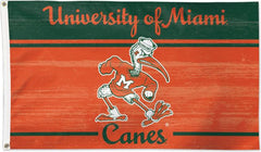 University Of Miami 3'X5' Deluxe Flag-Vintage  - ONLINE ONLY