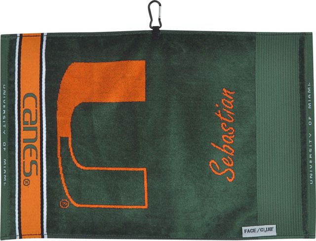 University Of Miami Jacquard Golf Towel  - ONLINE ONLY