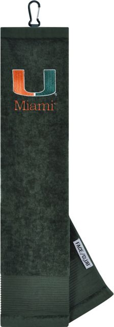 University Of Miami Tri-Fold Embroidered Golf Towel - ONLINE ONLY