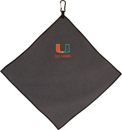 University Of Miami 15''X15'' Grey Microfiber Towel - ONLINE ONLY