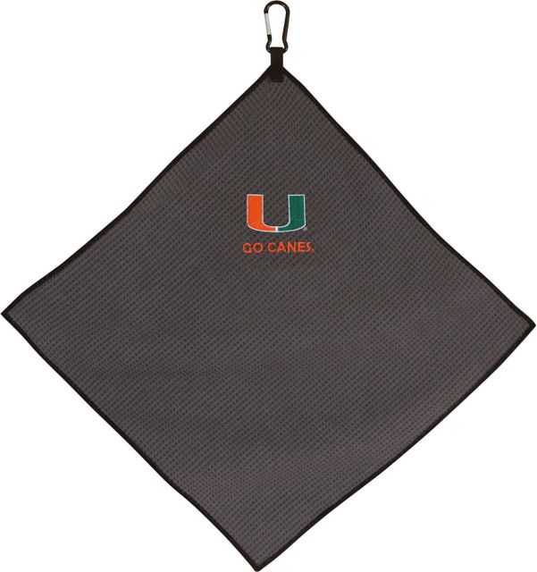 University Of Miami 15''X15'' Grey Microfiber Towel - ONLINE ONLY