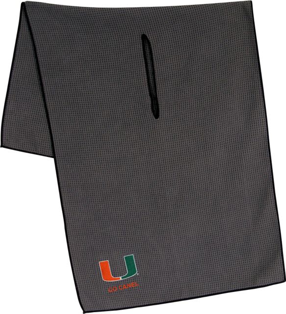 University Of Miami 19''X41'' Grey Microfiber Towel - ONLINE ONLY