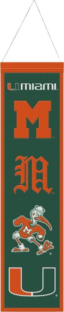 Miami Hurricanes 8 x 32 Wool Banner