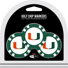 Miami Hurricanes Golf Ball Chip Markers 3-Count