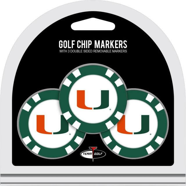 Miami Hurricanes Golf Ball Chip Markers 3-Count