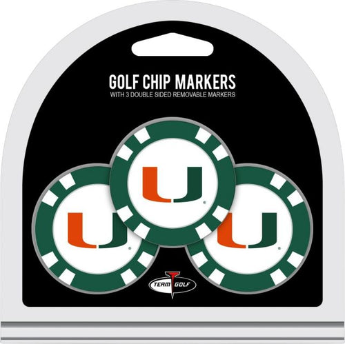 Miami Hurricanes Golf Ball Chip Markers 3-Count