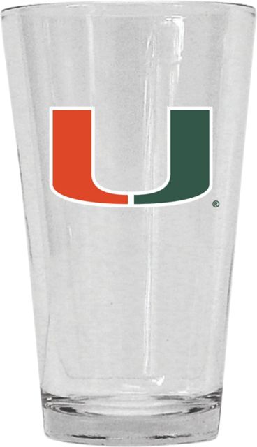 University of Miami 16 oz. Glass