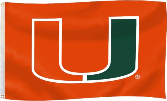 University of Miami 3x5 Flag