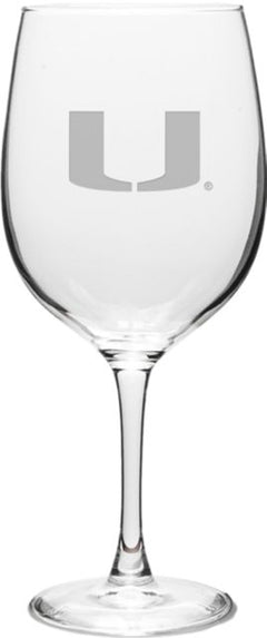 University of Miami 19 oz. Wine Glass