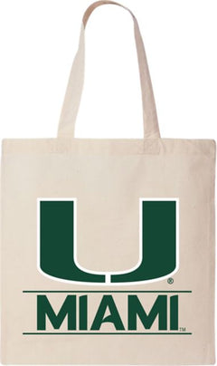 Miami Hurricanes 15 x 16 Canvas Tote Bag
