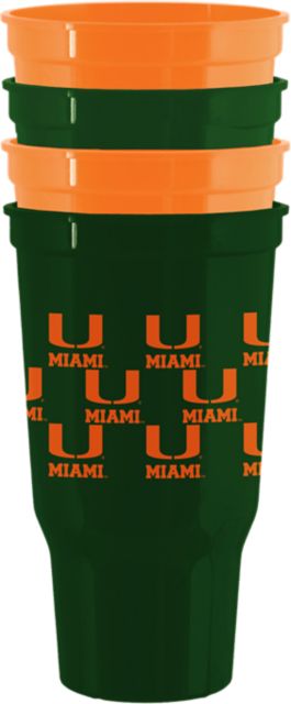 University of Miami 4 Pack 32 oz. Stadium Cups