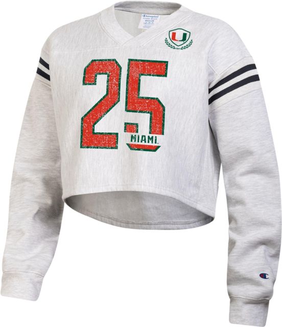 Miami Hurricanes Women's Crop Crewneck Sweatshirt