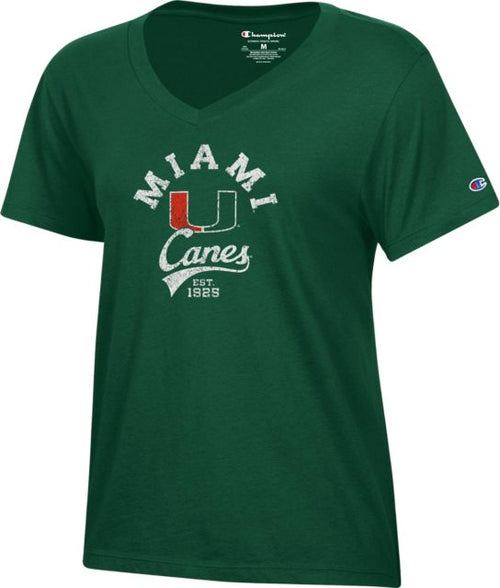 Miami Hurricanes Women's V-Neck Short Sleeve T-Shirt