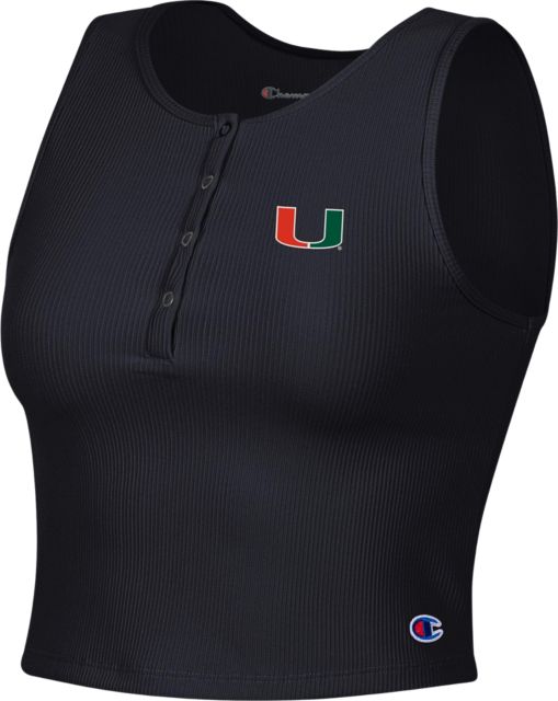 Miami Hurricanes Women's Henley Cropped Tank Top