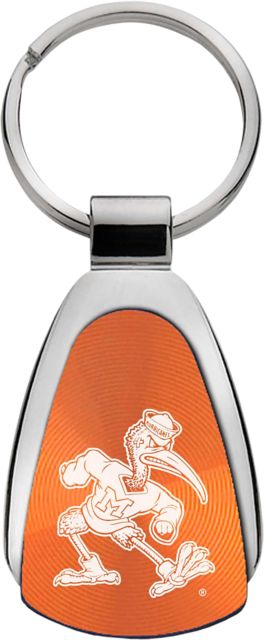 University of Miami Teardrop Keychain