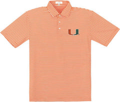 Miami Hurricanes Performance Striped Polo