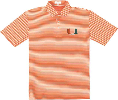 Miami Hurricanes Performance Striped Polo