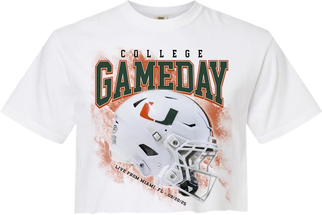 University of Miami Football ESPN College Gameday Live from Miami Cropped Short Sleeve T-Shirt