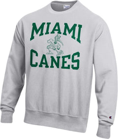 Miami Hurricanes Reverse Weave Crewneck Sweatshirt