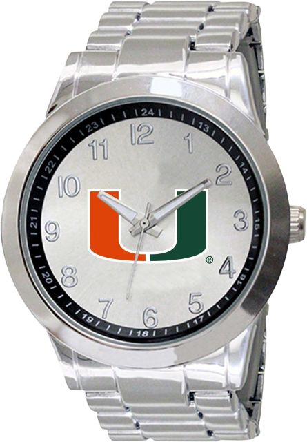 Miami Hurricanes 44mm Men's Stainless Steel Watch
