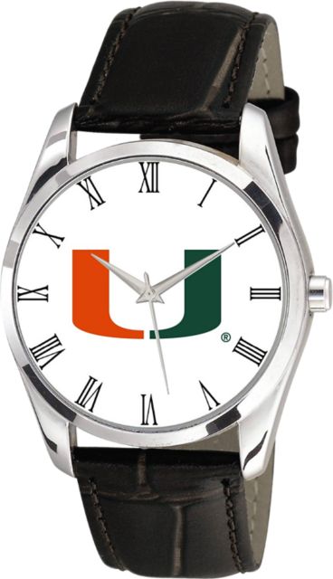Miami Hurricanes 36mm Men's Leather Watch