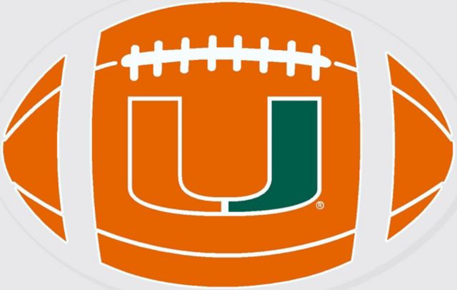 Miami Hurricanes 3 in x 4 in Football Ornament