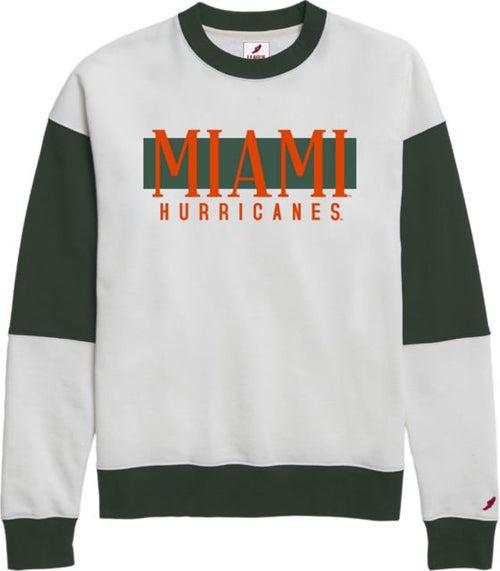 Miami Hurricanes Color Block Crewneck Sweatshirt