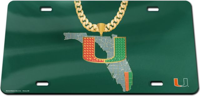 University of Miami Football Turnover Chain Licence PlatenFrame
