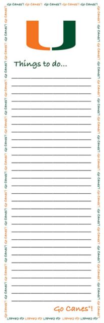 University of Miami 2.75 in. x 5 in. 50 Sheet To Do Pad