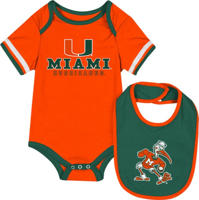 Miami Hurricanes Infant's Bodysuit Bib Set