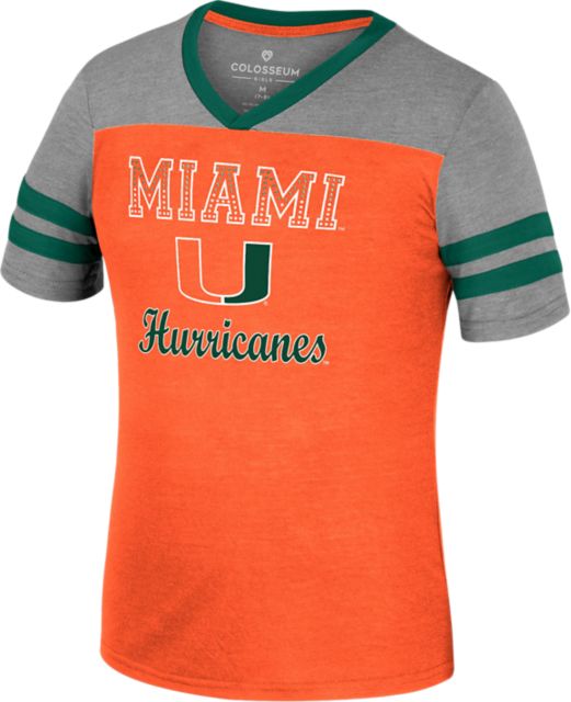 Miami Hurricanes Youth Girl's V-Neck Short Sleeve T-Shirt
